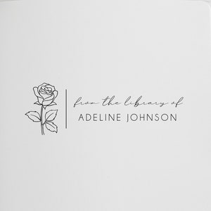 Book Stamp Personalized | Rose From the Library of Stamp | Ex Libris Stamp | Rubber Stamp or Self Inking | Design: STL032