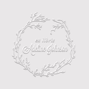 Wreath Book Embosser Personalized | Ex Libris Embosser | Rubber Stamp, Self Inking Stamp or Embosser | SKU: STL036