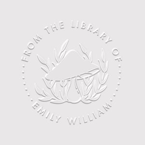 Mushroom Book Embosser Stamp | Mushroom Library Book Stamp | Rubber Stamp, Self Inking Stamp or Embosser | Design: STL100