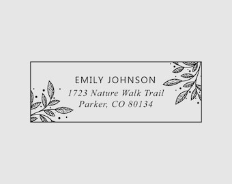 Return Address Stamp | Greenery Address Stamp | Family Address Stamp | Rubber Stamp, Self-Inking Stamp or Embosser | Design: STA028