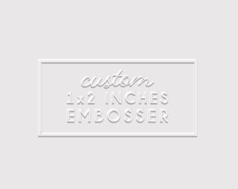 Aangepaste rechthoekige reliëfdruk | Rechthoekige gepersonaliseerde embosser | Aangepaste logo-embosser | 1 x 2 inch