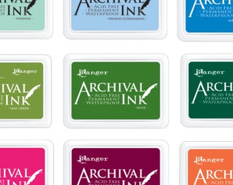 Ranger Archival Ink Pad | Waterproof Ink Pad | Black Ink Pad | Color Ink Pad | 42 Colors Available | 2 x 3 inches