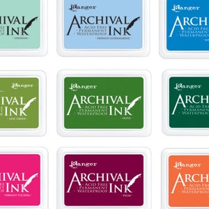 Ranger Archival Ink Pad | Waterproof Ink Pad | Black Ink Pad | Color Ink Pad | 42 Colors Available | 2 x 3 inches