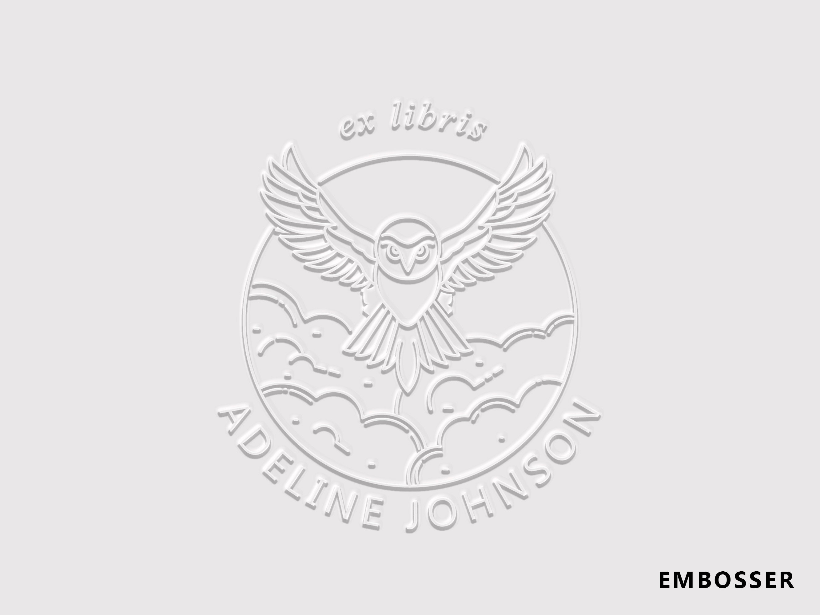 Sello Ex Libris Pluma - Tu Sello Personalizado