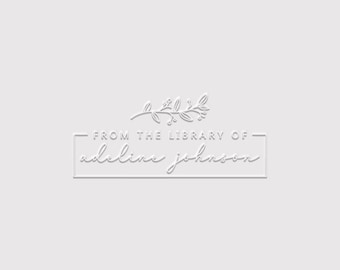 Greenery Book Embosser Personalised | Book Plate Embosser | Rubber Stamp, Self Inking Stamp or Embosser | SKU: STL076