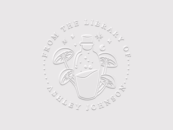 Personalized Magic Potion Book Embosser | Custom Mushroom Library Stamp | Witch Crafting Tool | Design: STL107