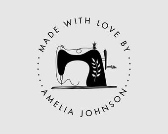 Made with Love by Stamp | Sew with Love by Stamp | Handmade by Stamp | Rubber Stamp, Self Inking Stamp or Embosser | Design: STB002