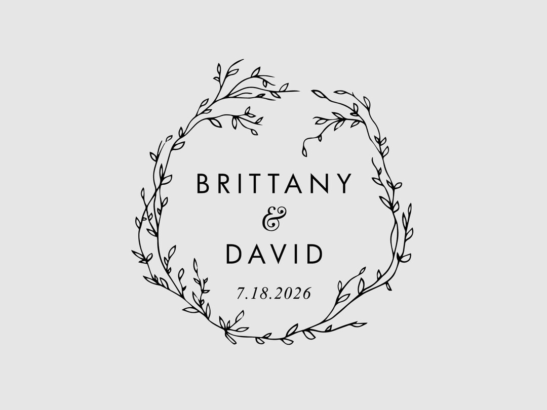 Wedding Logo Stamp Wedding Invitation Envelope Stamp Wedding Date Stamp