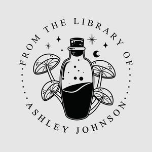 Sello personalizado para libro de pociones mágicas / Sello personalizado para biblioteca de setas / Herramienta para manualidades de brujas / Diseño: STL107 imagen 3