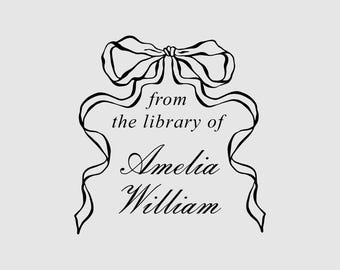 Personalized Coquette Bow Book and Embosser for Personal Library Books and Reading Lovers | STL181