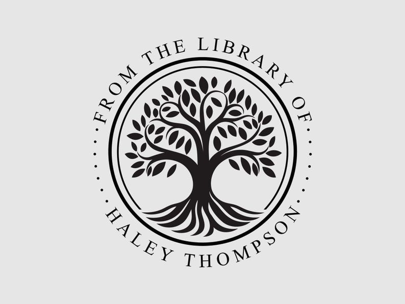 Tree Book Embosser Personalized | Tree of Life Library Book Stamp Personalized | Rubber Stamp, Self Inking Stamp or Embosser | SKU: STL157 immagine 3