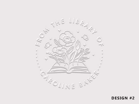 Personalized Black Monogram or Ex Libris Book Embosser