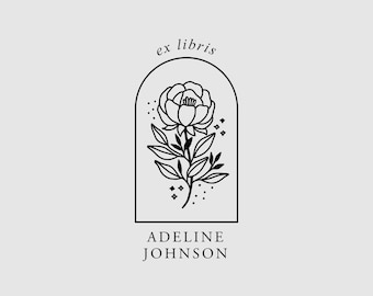 Ex Libris Stamp | Book Stamp Personalized | Rose Library Stamp | Rubber Stamp, Self Inking Stamp or Embosser | Design: STL006