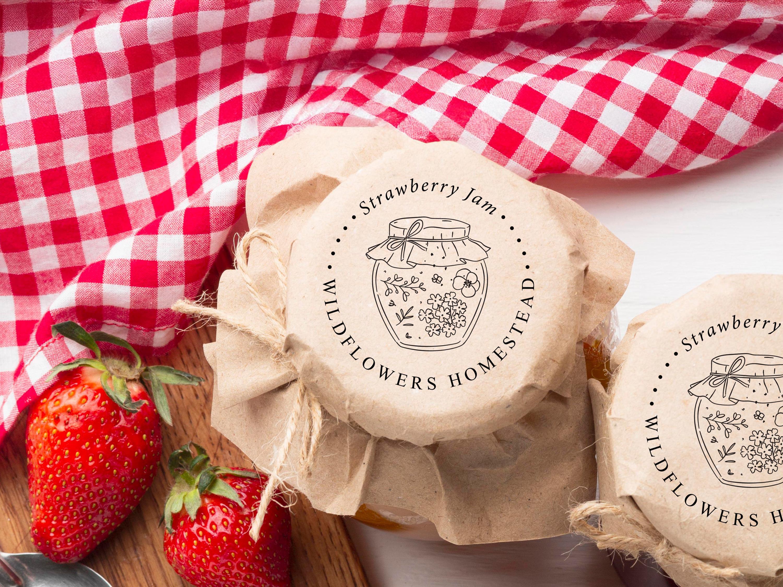 Custom Jam Jar Label Stamp, Homemade Preserve Branding Embosser