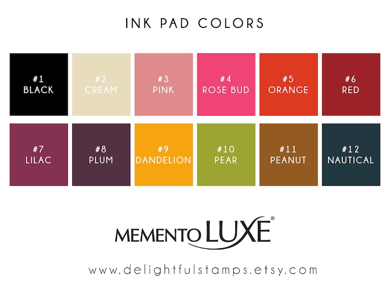 Fabric Ink Pad Permanent, Memento Luxe Ink Pads, Embossing Ink Pads, 12 Colors Available image 3