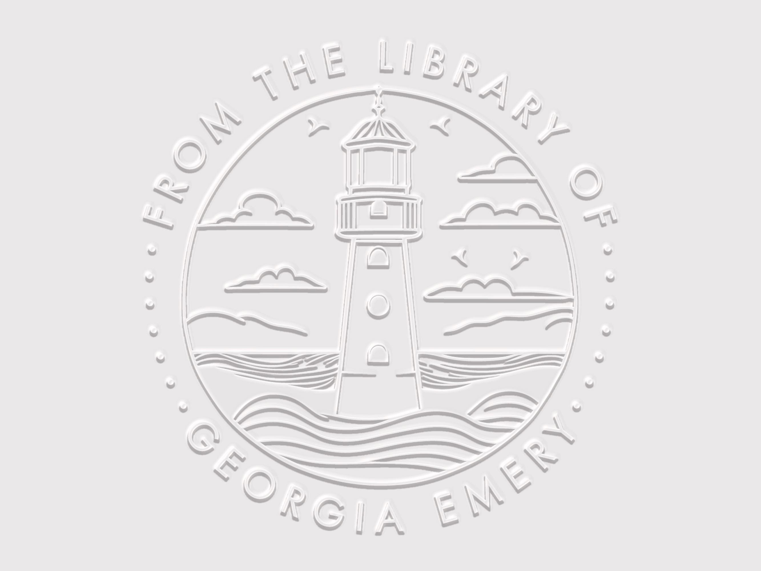 Personalized Lighthouse Book Stamp, Custom Library Embosser, Nautical ...