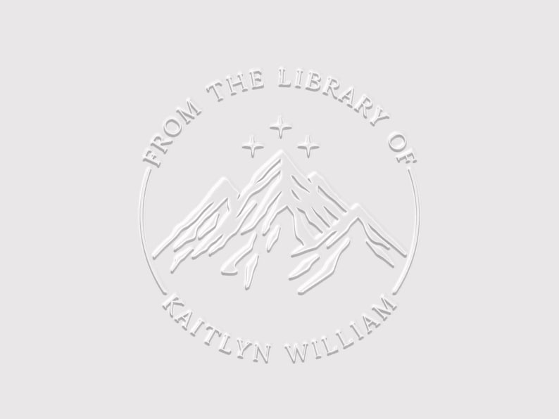 Night Court Book Embosser Stamp | Mountain with Three Stars Stamp | Rubber Stamp, Self Inking Stamp or Embosser | SKU: STL081 image 1
