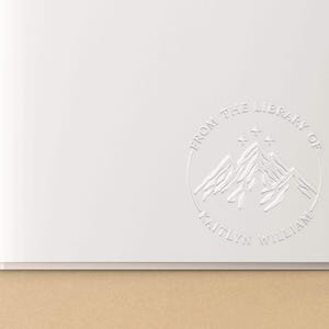 Night Court Book Embosser Stamp | Mountain with Three Stars Stamp | Rubber Stamp, Self Inking Stamp or Embosser | SKU: STL081 image 2