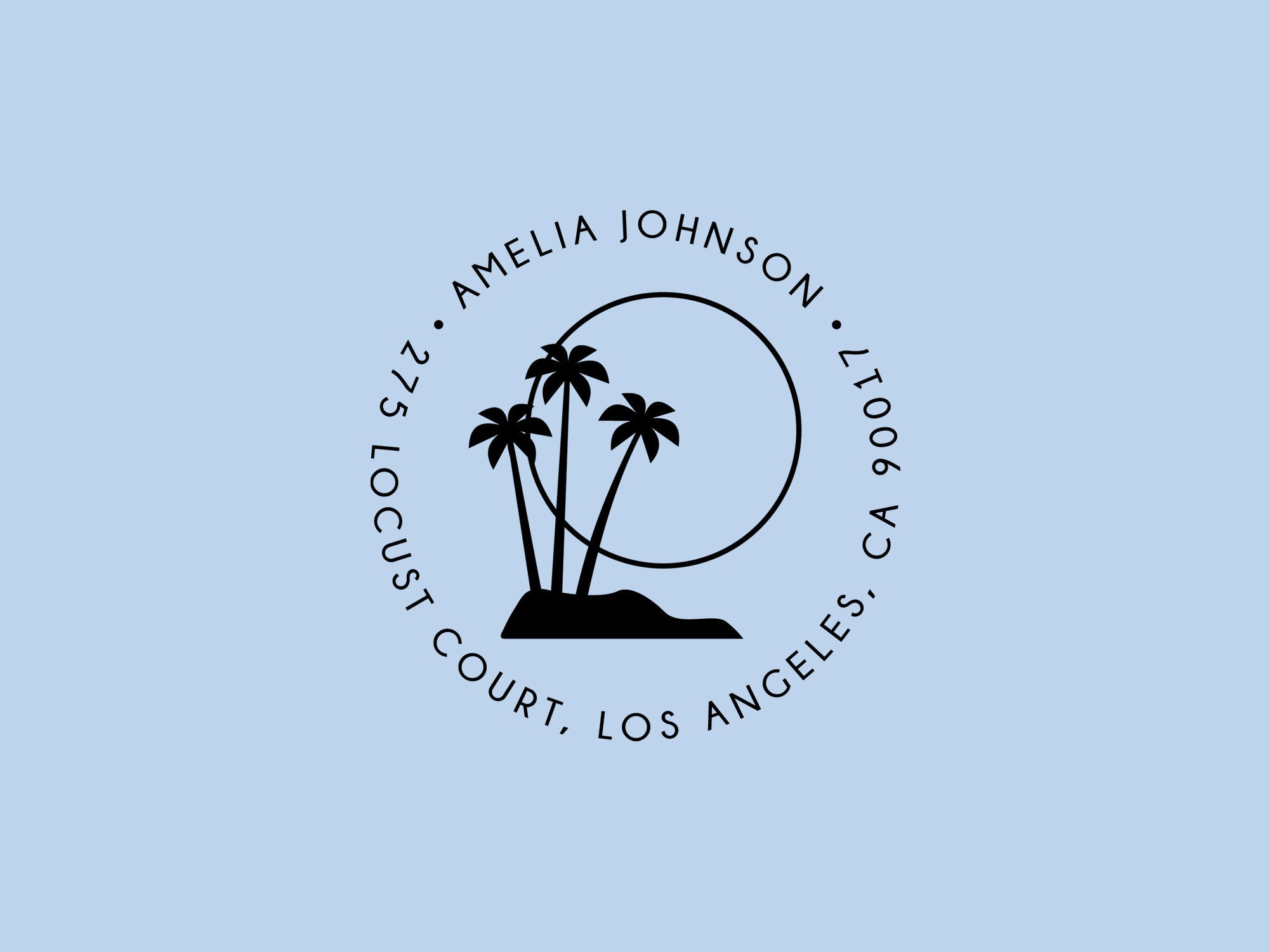 Palm Tree Address Stamp 1 x 2.5 inches Beach Return Address Self Inking Stamp Palm Tree Address Stamp 1 x 2.5 inches Beach Return Address Self Inking Stamp