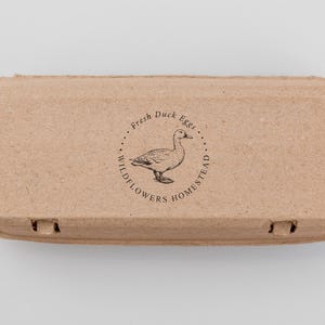 Fresh Duck Egg Carton Stamp | Homesteading Stamp | Egg Carton Label | Hobby Fram Stamp | Rubber Stamp and Self Inking Stamp | Design: STB019 image 3