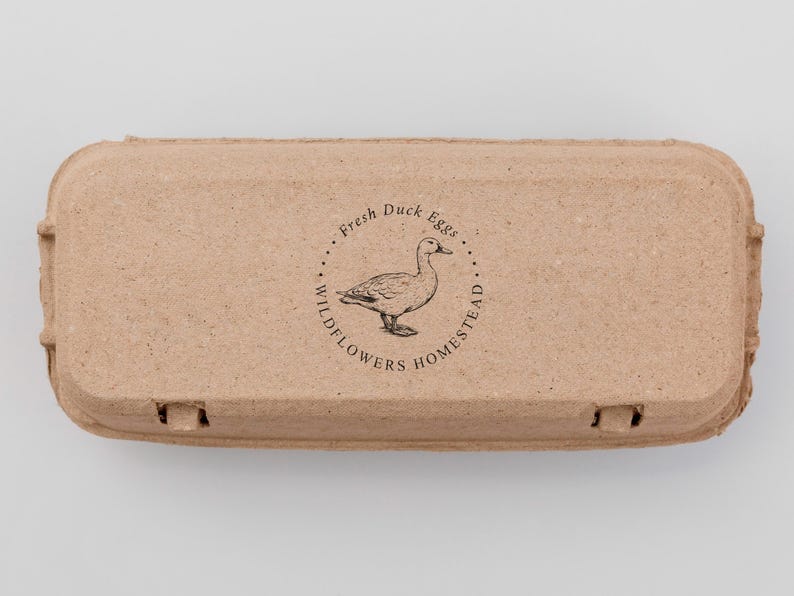 Fresh Duck Egg Carton Stamp | Homesteading Stamp | Egg Carton Label | Hobby Fram Stamp | Rubber Stamp and Self Inking Stamp | Design: STB019 image 3