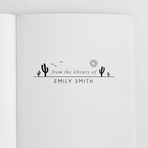 Dalla biblioteca di francobolli / timbro Ex Libris / timbro della biblioteca delle piante di cactus / timbro di gomma o autoinchiostrante / disegno: STL007
