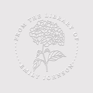 Hydrangea Book Embosser Personalized | Floral Book Stamp | Book Lover Gift | Rubber Stamp, Self Inking Stamp or Embosser | Design: STL115
