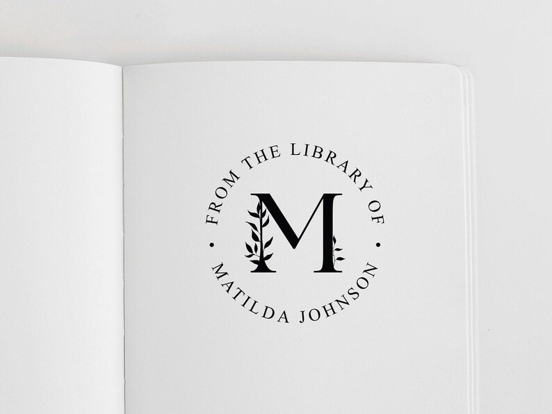 Personalized Book Embosser | Monogram Book Stamp Embosser | Rubber Stamp, Self Inking Stamp or Embosser | SKU: STL055 image 4