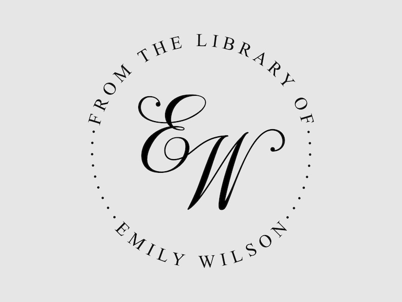 Monogram Book Embosser Personalized | Bookplate Stamp | Initial Book Embosser | Rubber Stamp, Self Inking Stamp or Embosser | SKU: STL121 afbeelding 3