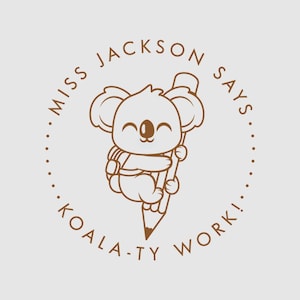 Koala Teacher Feedback Stamp | Koala-ty Work Custom Teacher Stamp | Marking Stamps | 1 inch Rubber Stamp or Self Inking Stamp| Design: TS005