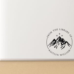 Night Court Book Embosser Stamp | Mountain with Three Stars Stamp | Rubber Stamp, Self Inking Stamp or Embosser | SKU: STL081 image 4