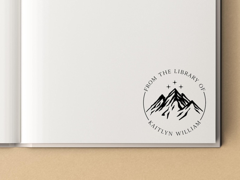 Night Court Book Embosser Stamp | Mountain with Three Stars Stamp | Rubber Stamp, Self Inking Stamp or Embosser | SKU: STL081 image 4