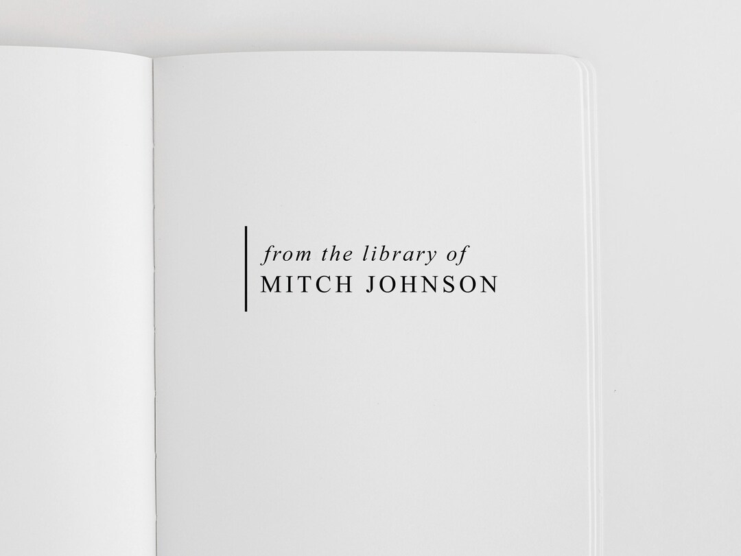 Personalized Book Stamp From the Library of Stamp Rubber Stamp, Self