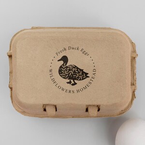 Homesteading Stamp | Fresh Duck Egg Carton Stamp | Egg Carton Label | Hobby Fram Stamp | Rubber Stamp and Self Inking Stamp | Design: STB020