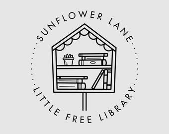 Little Free Library Stamp Personalized | Custom Library Book Stamp | Free Book Embosser | Rubber Stamp or Self Inking Stamp | Design: STL171