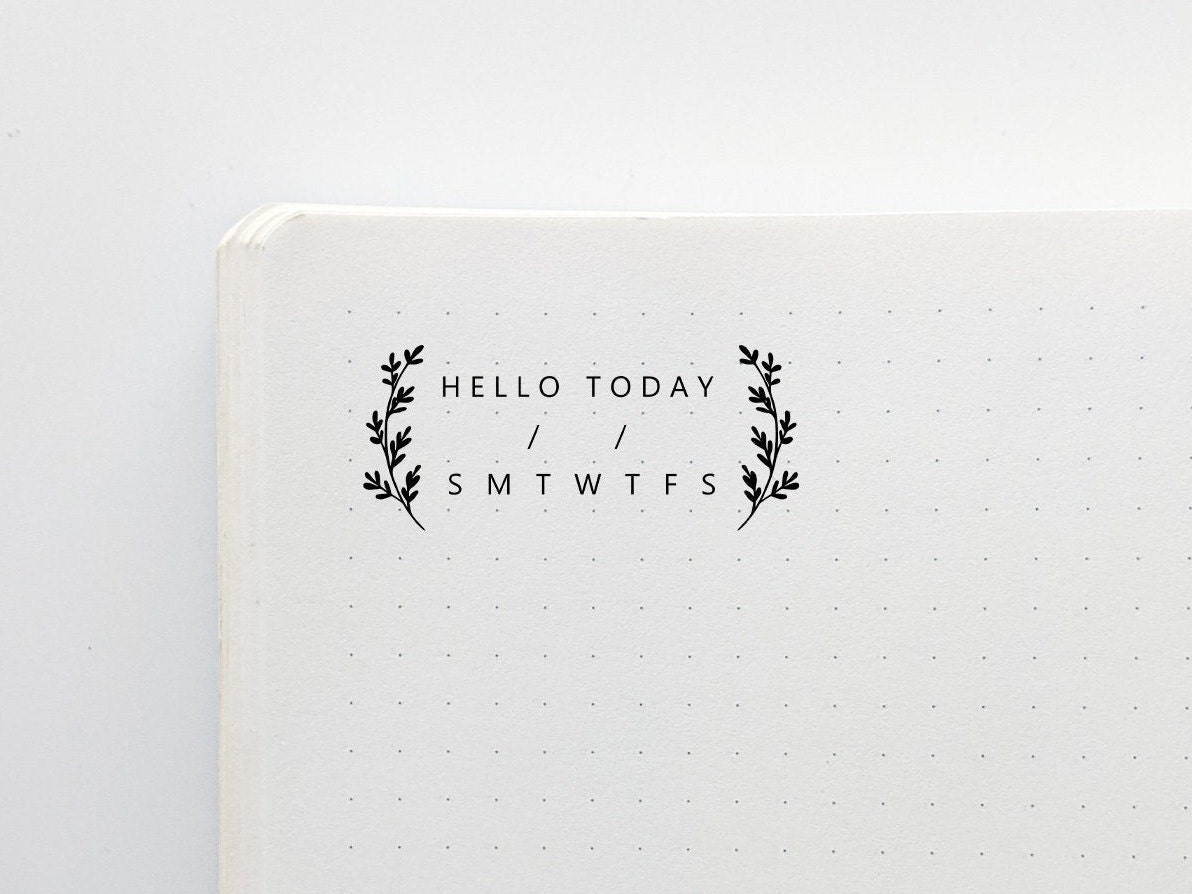 Days of the Week Stamp, Planner Date Stamp, Hello Today Day Stamp, Dot ...