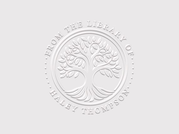 Tree Book Embosser Personalized | Tree of Life Library Book Stamp Personalized | Rubber Stamp, Self Inking Stamp or Embosser | SKU: STL157