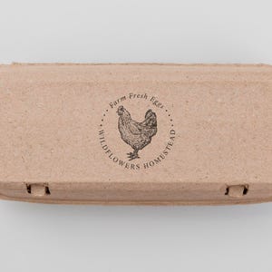 Egg Carton Stamp | Personalized Egg Carton Label | Farm Fresh Eggs Stamp | Rubber Stamp and Self Inking Stamp | Design: STB012 image 2
