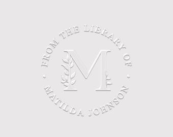 Personalized Book Embosser |  Monogram Book Stamp Embosser | Rubber Stamp, Self Inking Stamp or Embosser | SKU: STL055