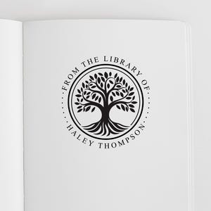 Tree Book Embosser Personalized | Tree of Life Library Book Stamp Personalized | Rubber Stamp, Self Inking Stamp or Embosser | SKU: STL157 immagine 4