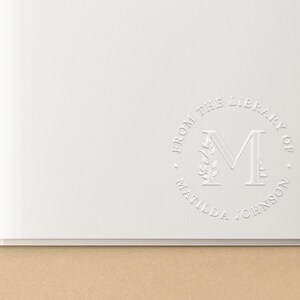 Personalized Book Embosser | Monogram Book Stamp Embosser | Rubber Stamp, Self Inking Stamp or Embosser | SKU: STL055 image 2