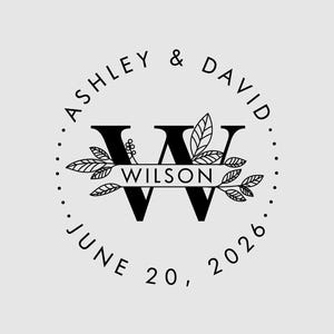 Wedding Logo Stamp | Wedding Monogram Stamp | Custom Wedding Favor Stamp | Rubber Stamp, Self Inking Stamp or Embosser | Design: WS006