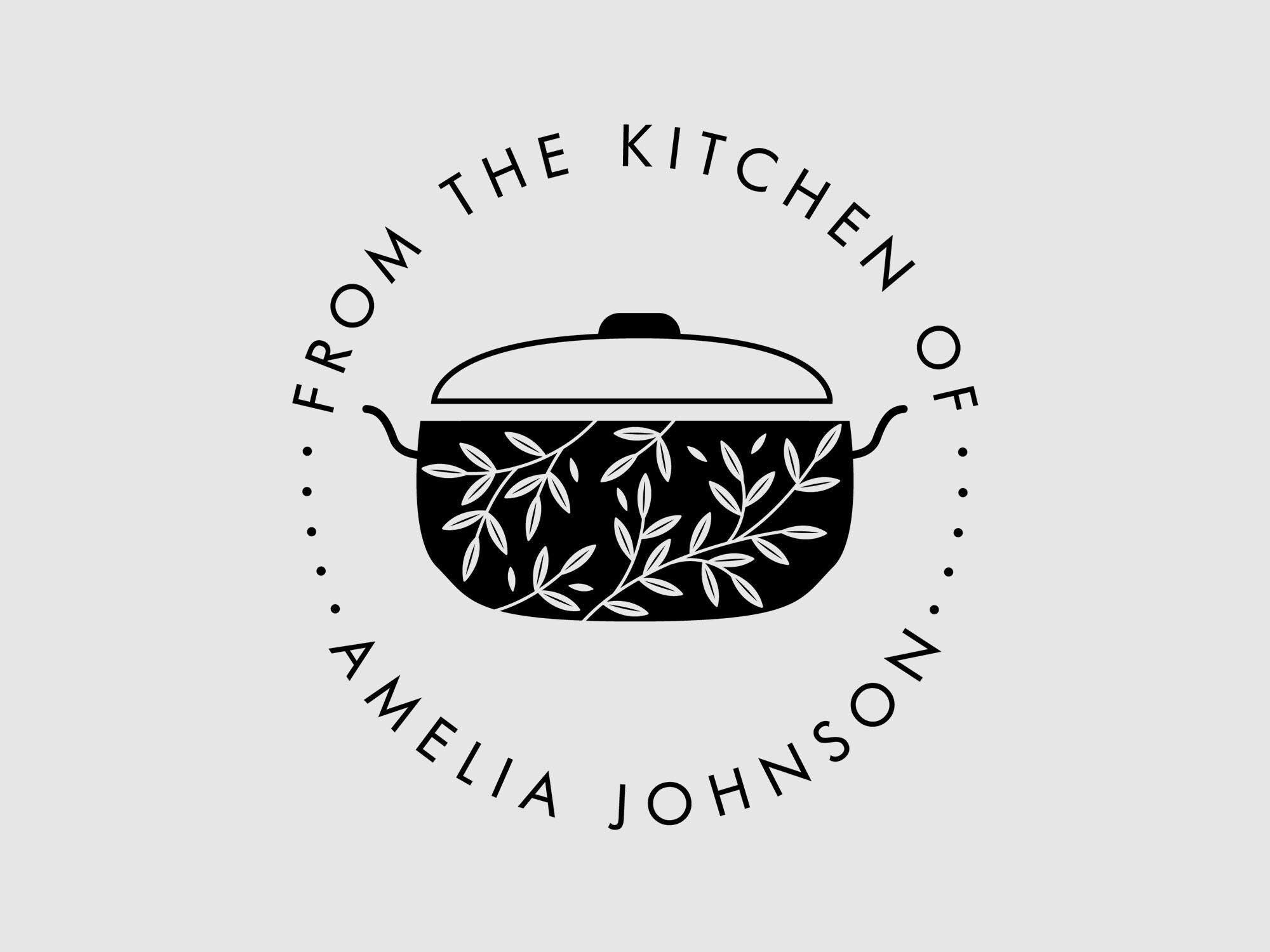 From the Kitchen of Stamp | Cooking Pot Logo Stamp | Food Packaging Stamp | Rubber Stamp, Self Inking Stamp or Embosser | Design: STB005