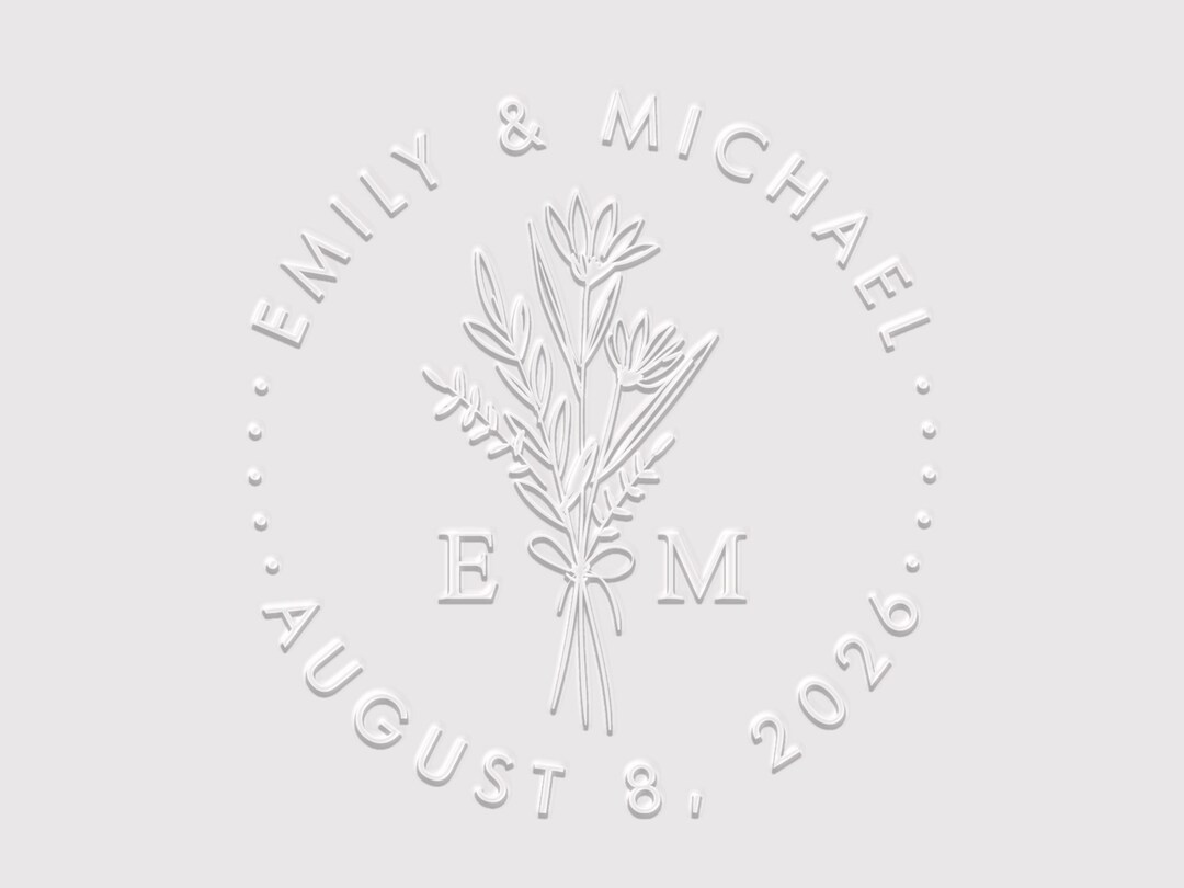Wedding Invitation Embosser Couple Initials Embosser Custom Wedding