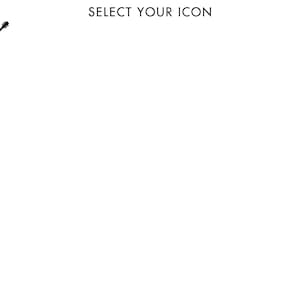 K&ouml;nnte beinhalten: Ein schwarzes Silhouetten-Symbol einer akustischen Gitarre in der oberen linken Ecke, begleitet von dem roten Text #25 darunter. In der oberen Mitte des Bildes befindet sich der schwarze Text SELECT YOUR ICON in einer serifenlosen Schrift.
