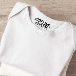 Daycare Clothing Label | Self Inking Name Stamp Clothing | Camp Clothing Label | Rubber Stamp or Self Inking Stamp | 0.5" x 1.5" | STC012 imagem 4