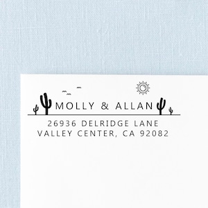Cactus Return Address Stamp | Desert Address Embosser | Rubber Stamp, Self-Inking Stamp or Embosser | Design: STA022