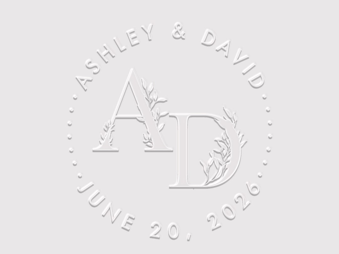 Wedding Monogram Embosser Wedding Logo Embosser Couple Initials