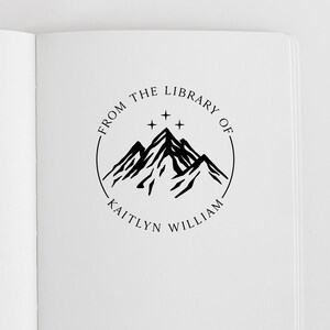 Night Court Book Embosser Stamp | Mountain with Three Stars Stamp | Rubber Stamp, Self Inking Stamp or Embosser | SKU: STL081 image 3
