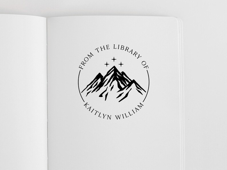 Night Court Book Embosser Stamp | Mountain with Three Stars Stamp | Rubber Stamp, Self Inking Stamp or Embosser | SKU: STL081 image 3